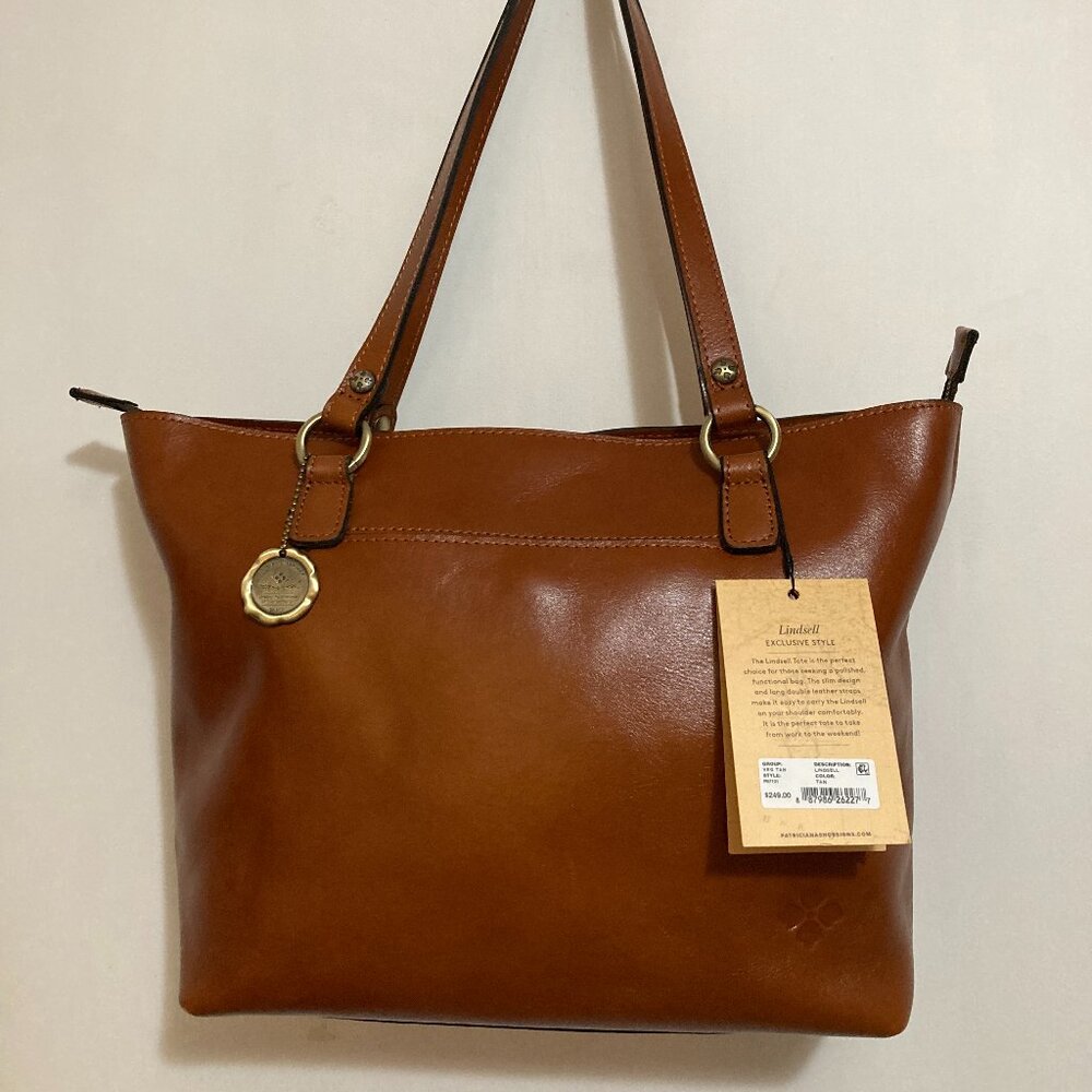 PATRICIA NASH Lindsell Tote Handbag Leather Tan Brown P67101